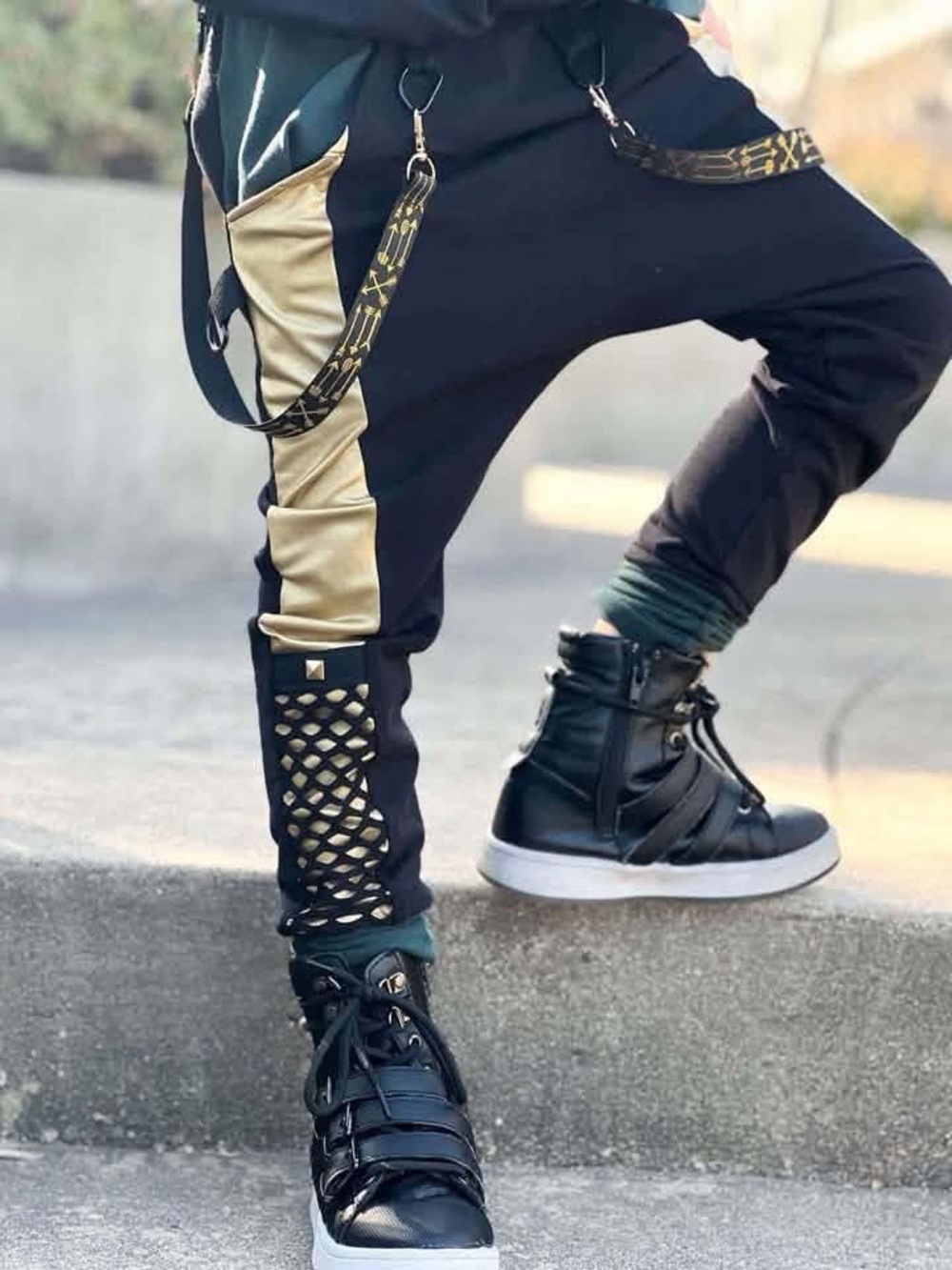 Boys  Black & Gold Streetwear Jogger Pants